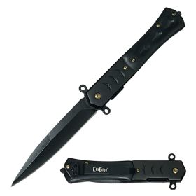 Black Pearl Handle Spring Assisted Pocket Knife Spear Point Blade