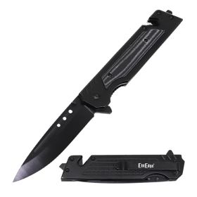 9'' Spring Assist Folding Pocket Knife - Tactical Multitool Black Micarta Handle