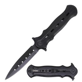 Ball Bearing Black Titanium Coated Dagger Blade Pocket Knife