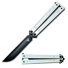 White Aluminum Handle Ball Bearing Practice Butterfly Trainer