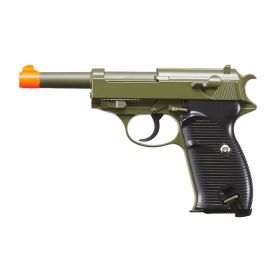 G21 Heavy Weight Spring Pistol P38 Style with Metal Magazine OD Green