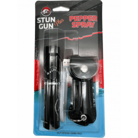 Black Lipstick Stun Gun and Pepper Spray Combo for Self Defense