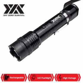 DZS METAL Tactical Stun Gun Rechargeable With LED Flashlight