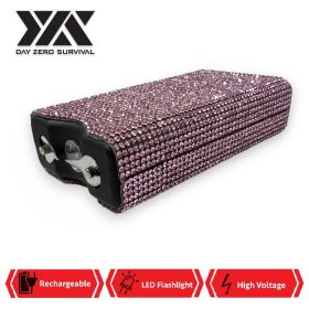 Pink Rhinestone DZS 10 Million Volt Self Defense Bling Stun Gun
