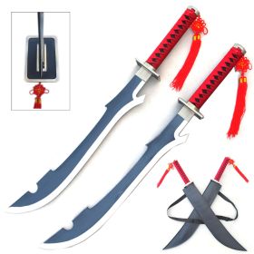 Kyouraku Shunsui Twin Sword Set - 33" Blades, Red Nylon Grip
