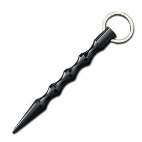Black Polished Pointed Kubaton Self Defense Keychain