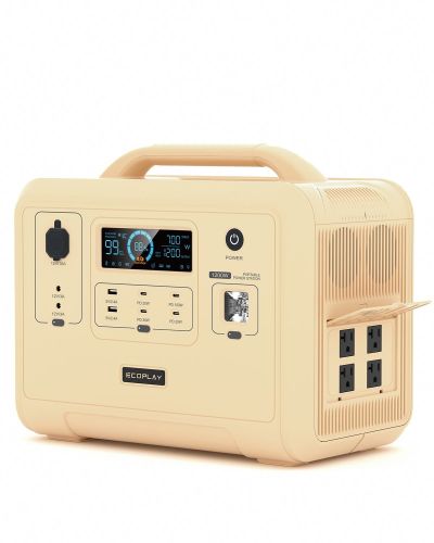 Portable Power Station, 960Wh LiFePO4 Battery Backup, 1.5H Fully Charged, 1200W (2400W Peak) Solar Generator with 4 AC Outlets for UPS/LED, Outdo