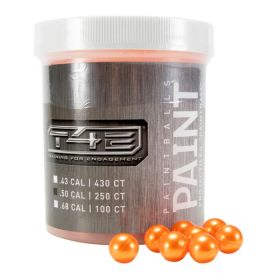 T4E Premium .50 Caliber Paintballs, Orange, 250 Count Jar