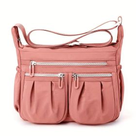 Shoulder Handbag For Ladies Roomy Multiple Pockets Bag Women Crossbody Purse Fashion Tote Top Handle Satchel (Color: pink)
