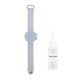 Outdooor Silicone Wristband Hand Sanitizer Disinfectant Bracelet (Color: grey)