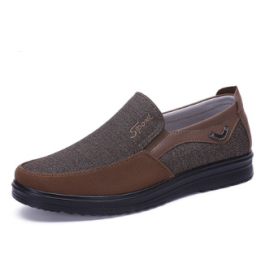 Business Casual Soft-soled Feet Flat-soled Men's Shoes (Option: Coffee-38)