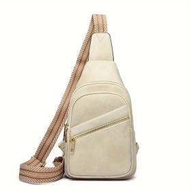 Small Sling Bag For Women Crossbody Bags For Women Trendy Leather Fanny Packs For Women Cross Body (Color: Beige)