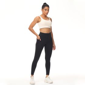 Adding Velvet In Winter Pocket Ankle Pants (Option: Black-XL)
