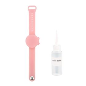 Outdooor Silicone Wristband Hand Sanitizer Disinfectant Bracelet (Color: pink)