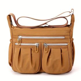 Shoulder Handbag For Ladies Roomy Multiple Pockets Bag Women Crossbody Purse Fashion Tote Top Handle Satchel (Color: Yellow)
