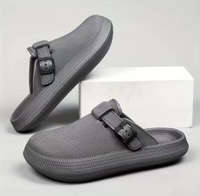 Indoor Home Slippers Lightweight Soft Sole EV Shoes (Option: Gray-39)