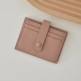 Ultra-thin Card Holder Women's South Korea Multi-card-slot (Option: Cherry Blossom Powder)