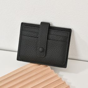 Ultra-thin Card Holder Women's South Korea Multi-card-slot (Option: Sagacious Black)