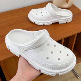 Outdoor Summer Women Men Sandals Beach Slippers Garden Clogs Shoes (Option: White-44to45)