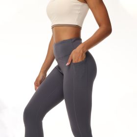 Adding Velvet In Winter Pocket Ankle Pants (Option: Grey-M)
