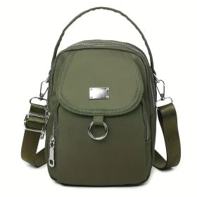 Waterproof Women Crossbody Bag Elegant Oxford Messenger Bags Simple For Work (Color: Green)