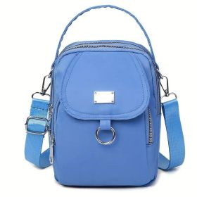 Waterproof Women Crossbody Bag Elegant Oxford Messenger Bags Simple For Work (Color: Blue)
