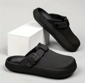 Indoor Home Slippers Lightweight Soft Sole EV Shoes (Option: Black-42)