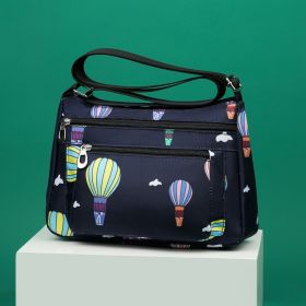 New Fashion Middle-Aged & Elderly Women's Casual Nylon Oxford Crossbody Bag, Multi-Functional Shoulder Bag For Mom (Option: Blackgreen)