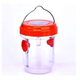 1pc Solar Power Wasp Trap Hanging; Outdoor Bee Trap With UV LED Light; Reusable Trapping Bucket For Insects (Color: Orange, Quantity: 1pcs)