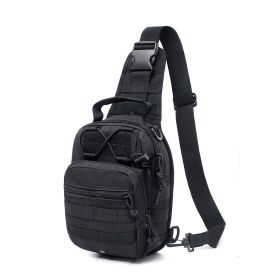 Men Backpack Tactical Sling Bag Chest Shoulder Body Molle Day Pack Pouch (Colour: Black)
