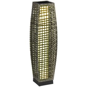 Outsunny Solar Floor Lamp, Outdoor Garden Lantern Pathway Light & Decorative Driveway Lighting with Auto On/Off LED Lights for Porch, Yard, Lawn (Color: as Pic)