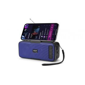 Solar Charge Energy Outdoor Flash Light Portable Bluetooth Speaker HFU43 for Phone, Device, Music, USB (Color: Blue)