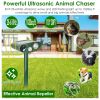 Solar Ultrasonic Animal Repeller PIR Motion Sensor Animal Repellent Chaser IPX4 Waterproof for Farm Garden Yard to Drive Raccoon Squirrel Rat Skunk Ra
