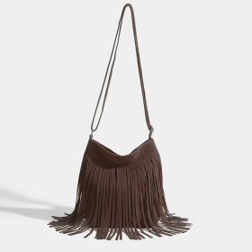 Artistic Tassel Simple And Popular Shoulder Bag (Color: Brown)