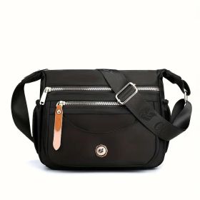 Crossbody Bags For Women Multi-Pockets Shoulder Bag Purses Waterproof Travel (Color: Black)