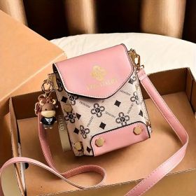 Small Crossbody Phone Bag Travel Crossbody Cellphone Wallet Bag Shoulder Bag Coffee (Color: pink)