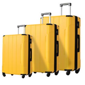 3-piece Luggage Set (Color: Yellow)