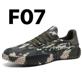 Spring and Summer Flying Woven Casual Shoes Large Men's Shoes Beathable Korean Forrest Gump Sneakers (Option: Army Green-37)